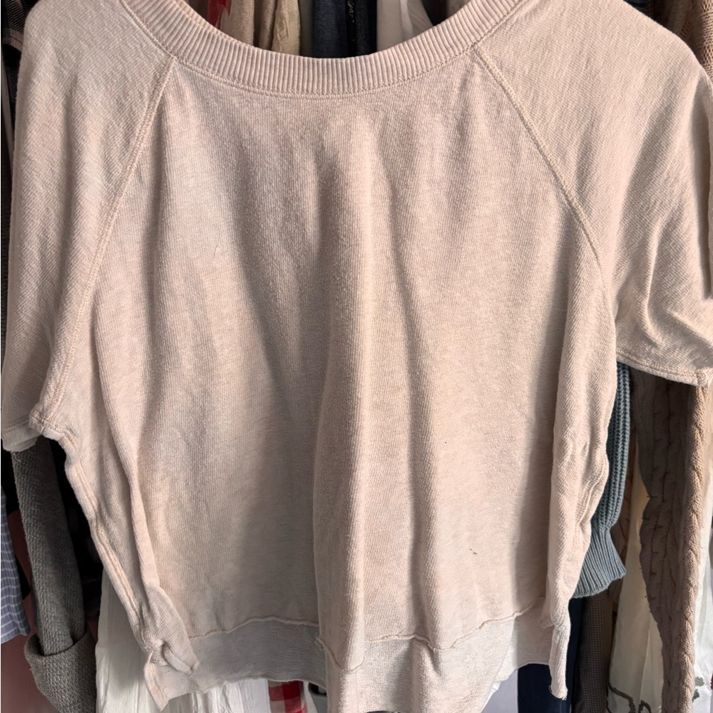 Aerie Cream Raglan Sleeve Top